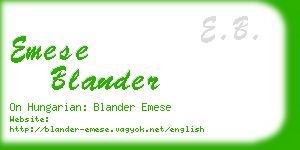emese blander business card